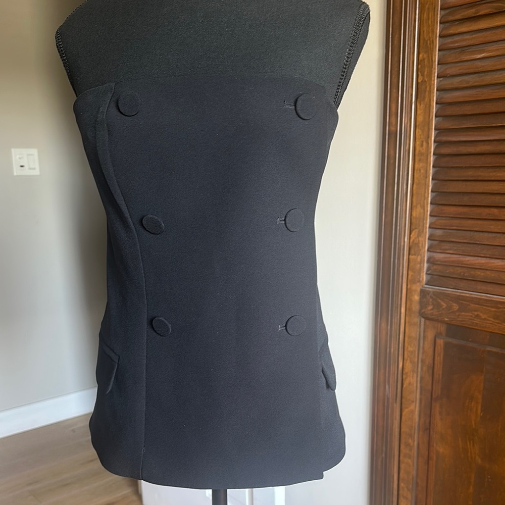 Black Strapless double breasted Buttoned vest. Size L but runs big, XL